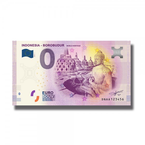 0 Euro Souvenir Banknote Indonesia Borobudur Unesco World Heritage 2019 Indonesia DNAA