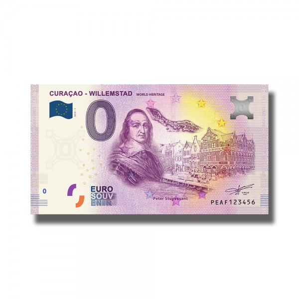 0 Euro Souvenir Banknote Curaçao Willemstad Unesco World Heritage 2019 PEAF