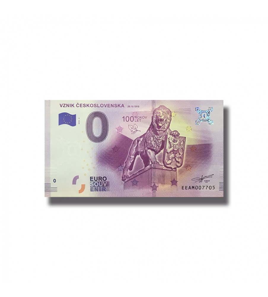 0 Euro Souvenir Banknote Vznik Ceskoslovenska Slovakia EEAM 2018-2