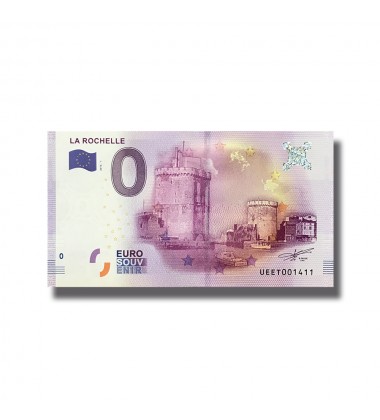 0 EURO SOUVENIR BANKNOTE LA ROCHELLE FRANCE 2016-1 UEET