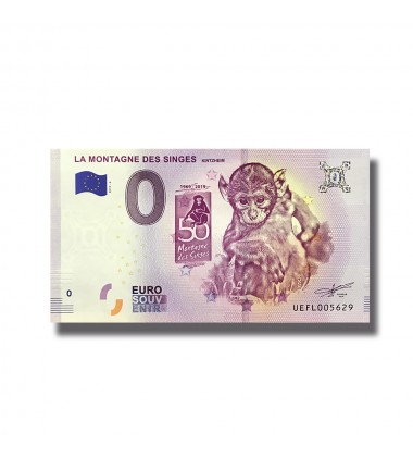 0 Euro Souvenir Banknote La Montagne Des Singes Kintzheim France 2019-4 UEFL