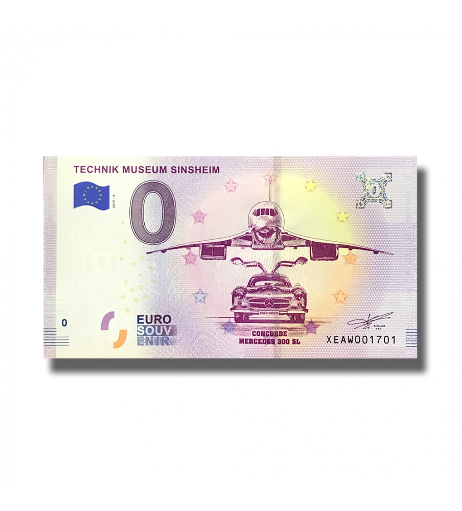 0 Euro Souvenir Banknote Technik Museum Sinsheim Concorde Mercedes Germany XEAW 2019-4