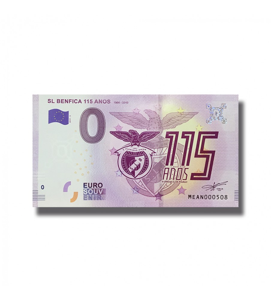 0 Euro Souvenir Banknote Sl Benfica 115 Anos Portugal MEAN 2019-5