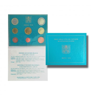 2019 VATICAN EURO COIN SET Official BU