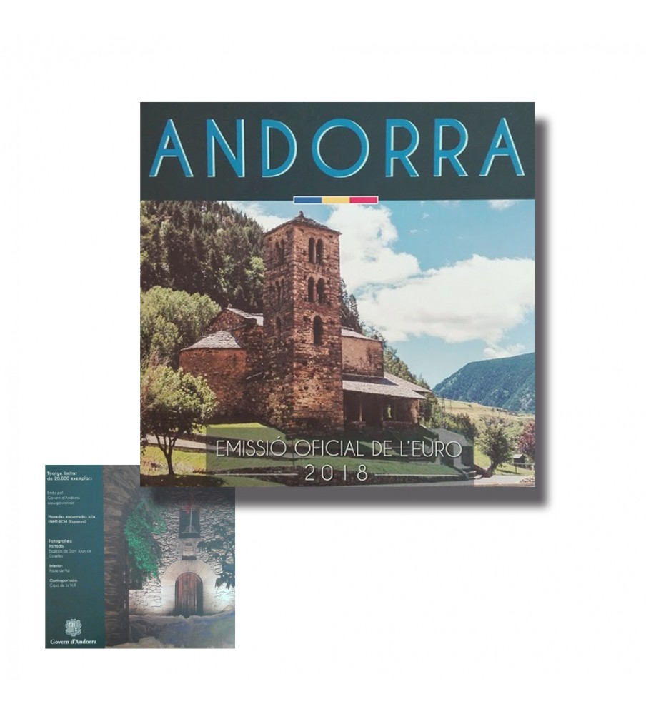 2018 Andorra Euro Coin Official Set BU - Complete 1c to €2