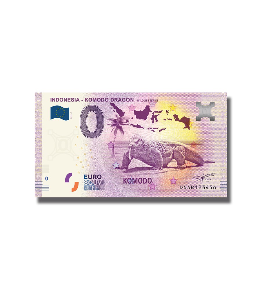 0 Euro Souvenir Banknote Komodo Dragon Indonesia DNAB 2019-1