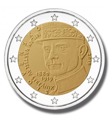 2019 SLOVAKIA 100th anniversary of the death of Milan Rastislav STEFANIK 2 EURO COMMEMORATIVE COIN