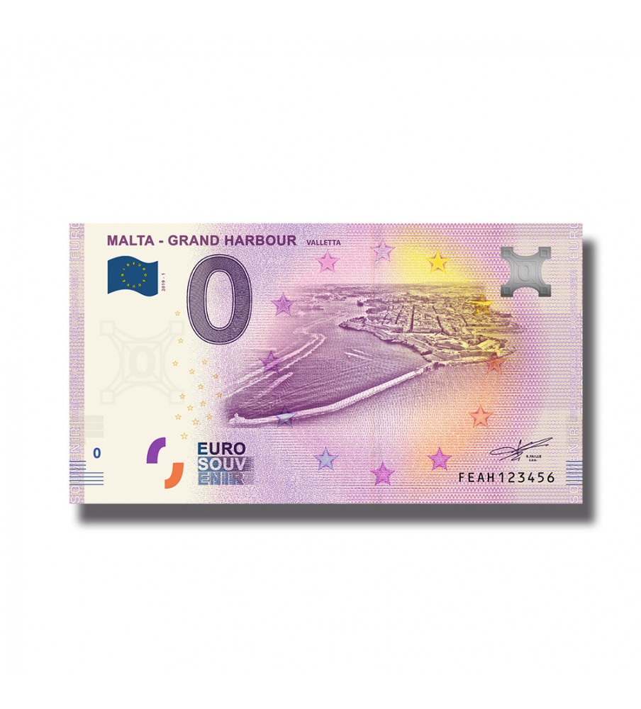 0 Euro Souvenir Banknote Grand Harbour Malta FEAH 2019-1