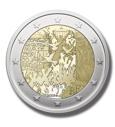 2019 FRANCE 30TH ANN BERLIN WALL 2 EURO COMMEMORATIVE COIN