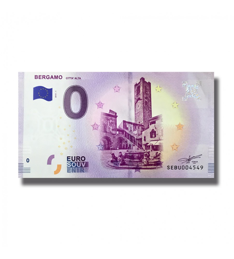 0 Euro Souvenir Banknote Bergamo Citta Alta Italy SEBU 2019-1