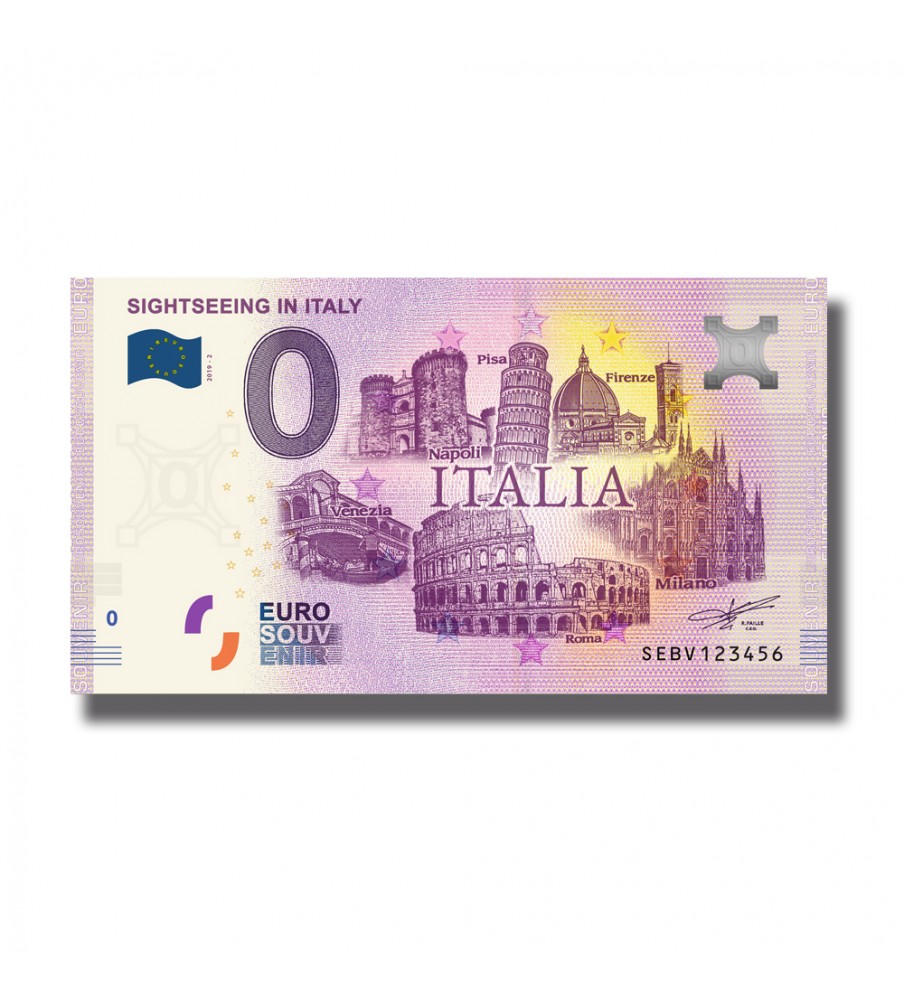 0 Euro Souvenir Banknote Sightseeing Italia Italy SEBV 2019-2