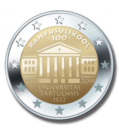 2019 ESTONIA 150TH ANNIVERSARY TARTU UNIVERSITY 2 EURO COMMEMORATIVE COIN