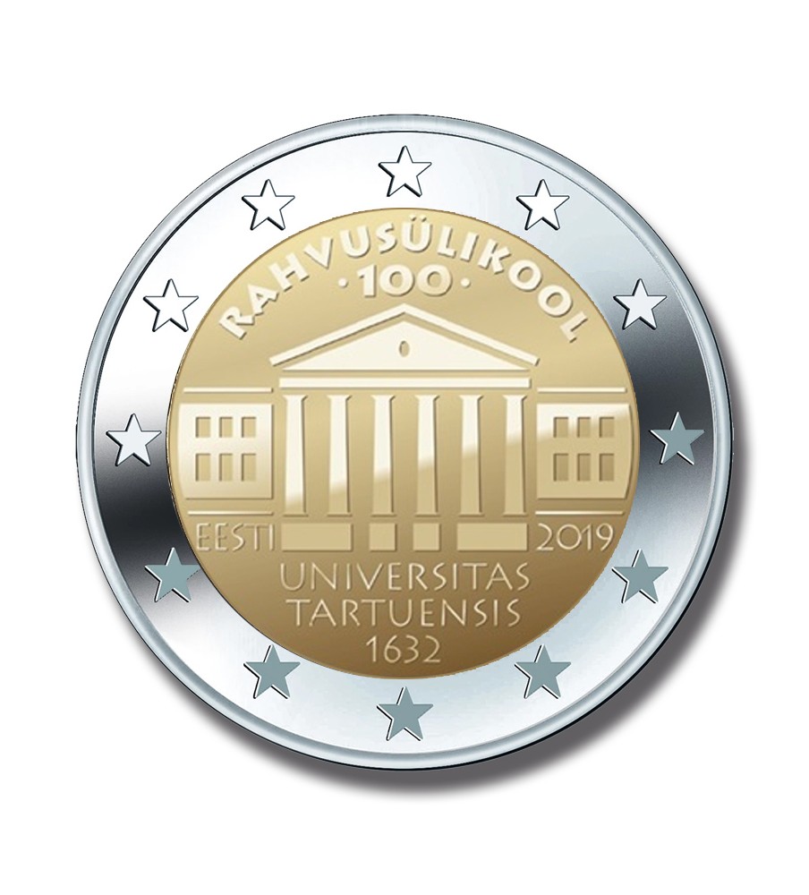 2019 ESTONIA 150TH ANNIVERSARY TARTU UNIVERSITY 2 EURO COMMEMORATIVE COIN