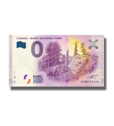 0 EURO SOUVENIR BANKNOTE BANFF NATIONAL PARK CAAB 2019-1