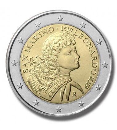 2019 SAN MARINO LEONARDO DA VINCI 2 EURO COMMEMORATIVE COIN