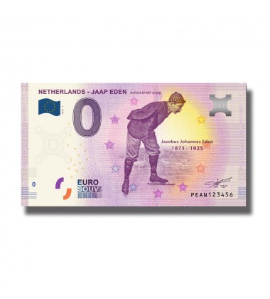 0 EURO SOUVENIR BANKNOTE NETHERLANDS JAAP EDEN DUTCH SPORT ICONS