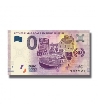 0 EURO SOUVENIR BANKNOTE FOYNES FLYING BOAT & MARITIME MUSEUM 006307 TEAF 2019-1