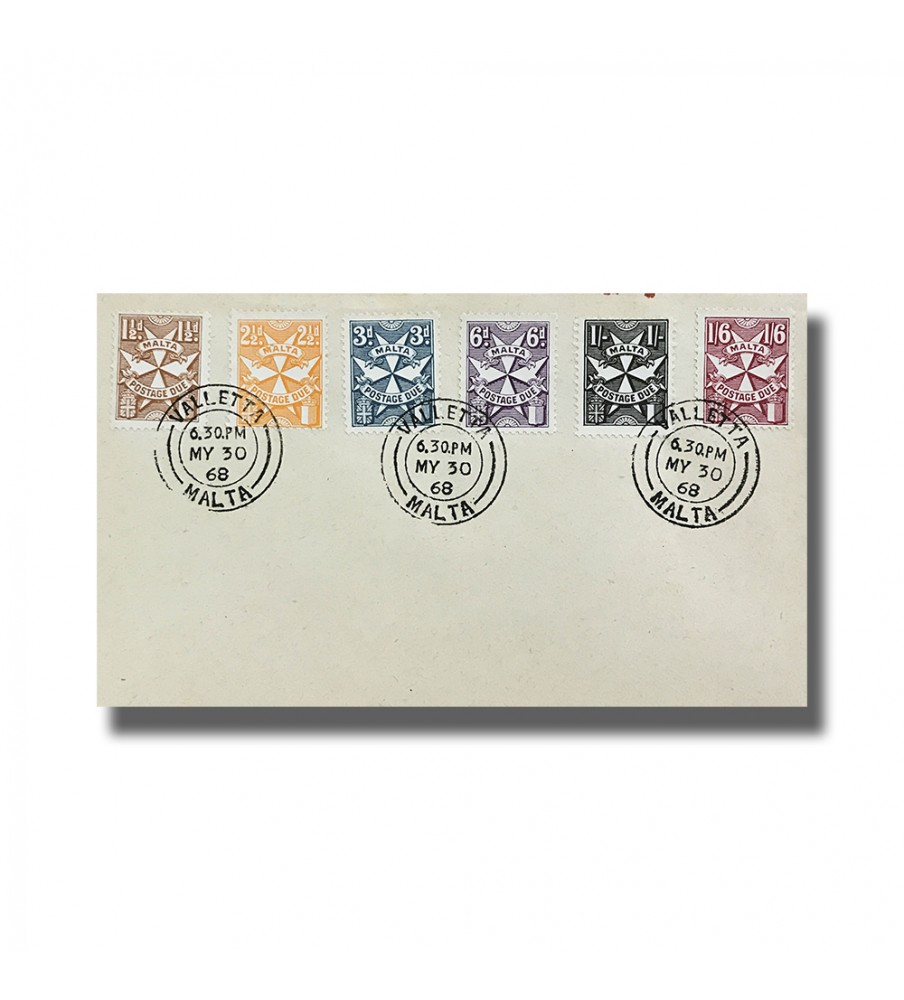 MALTA FDC POSTAGE DUES ORDINARY PAPER 30.05.68