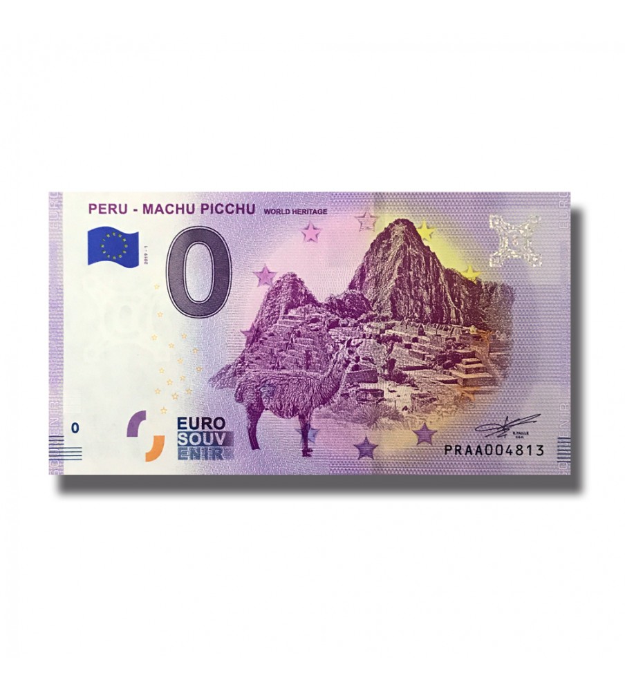 0 Euro Souvenir Banknote Peru Macchu Piccu Peru PRAA 2019-1