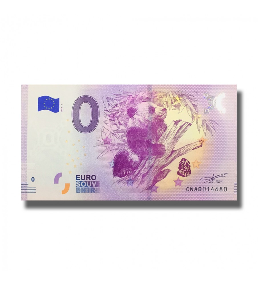 0 Euro Souvenir Banknote Panda China CNAB 2018-1