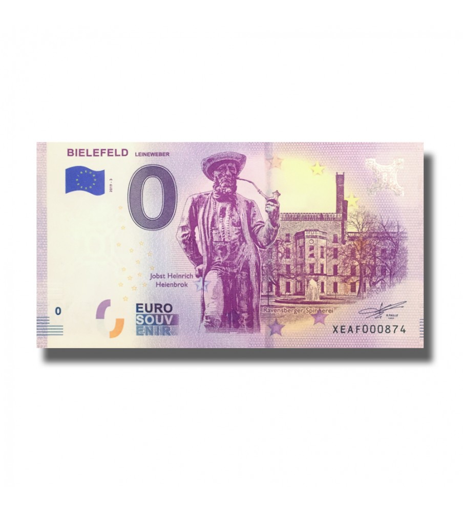 0 Euro Souvenir Banknote Bielefeld Leneweber Germany XEAF 2019-3