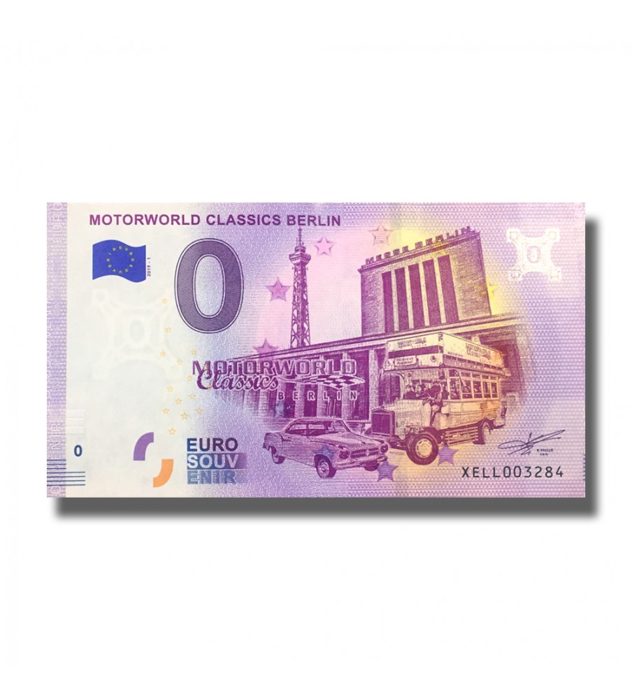 0 EURO SOUVENIR BANKNOTE MOTORWOLRD CLASSICS BERLIN GERMANY XELL 2019-1