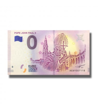 0 EURO SOUVENIR BANKNOTE POPE JOHN PAUL II XEDY 2020-2