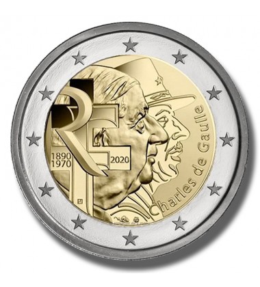 2020 FRANCE CHARLES DE GAULLES 2 EURO COMMEMORATIVE COIN