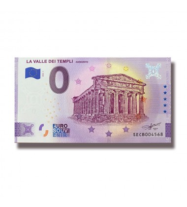 ANNIVERSARY EURO SOUVENIR BANKNOTE LA VALLE DEI TEMPLI AGRIGENTO SECB 2020-1