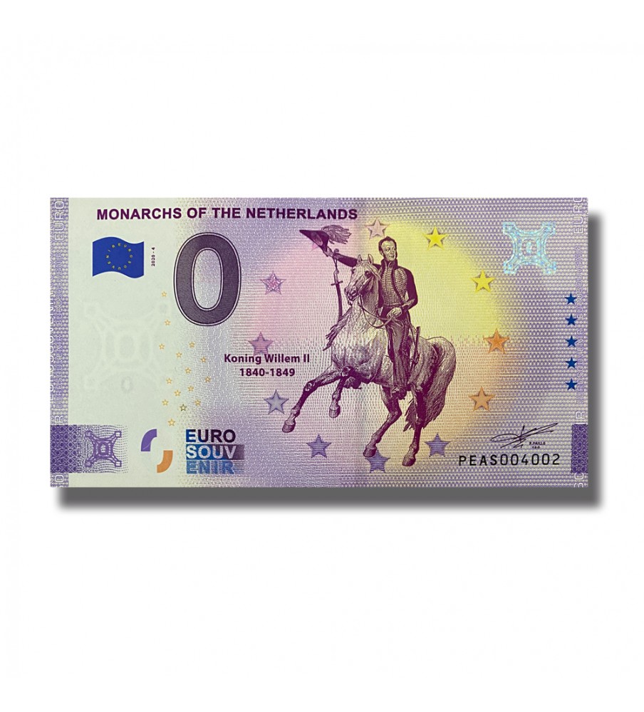 Anniversary 0 Euro Souvenir Banknote Monarchs of The Netherlands PEAS 2020-4