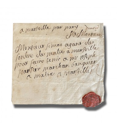 1719 Malta Letter from Liion Postal History with A Marseille Routing