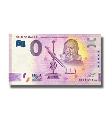 ANNIVERSARY 0 EURO SOUVENIR BANKNOTE GALILEO GALILEI ITALY SECD 2020-1