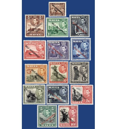 MALTA STAMPS OVERPRINT 'SELF 'GOVERNMENT 1947'