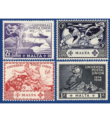 MALTA STAMPS UNIVERSAL POSTAL UNION 75TH ANNIVERSARY