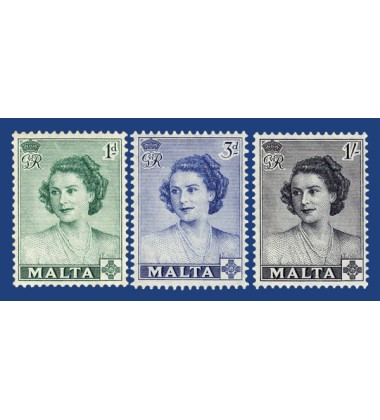 MALTA STAMPS VISIT OF H.R.H. PRINCESS ELIZABETH TO MALTA