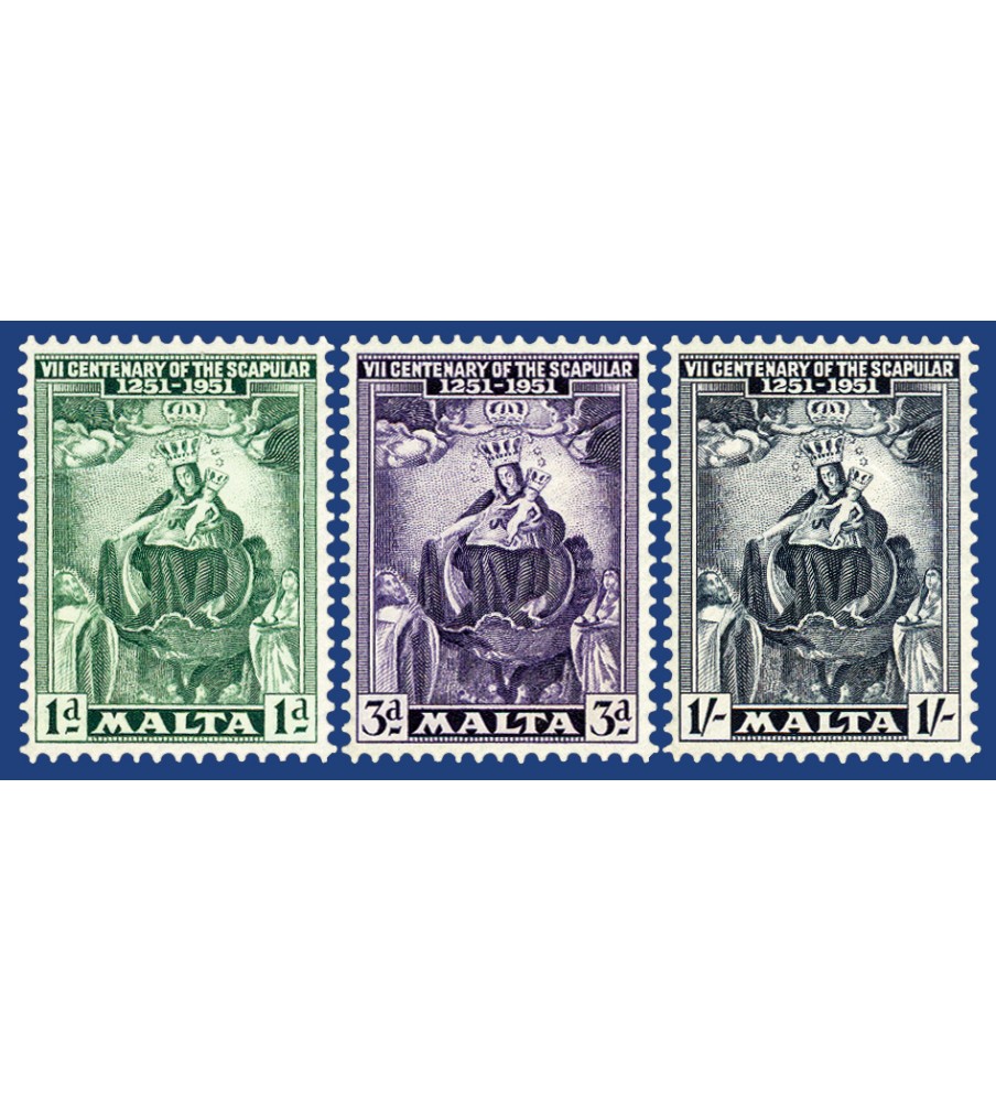 1951 Jul 12 MALTA STAMPS SCAPULAR 7TH CENTENARY