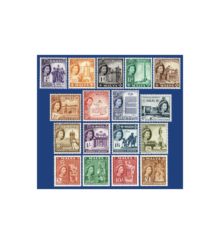 1956-1957 MALTA STAMPS DEFINITIVE