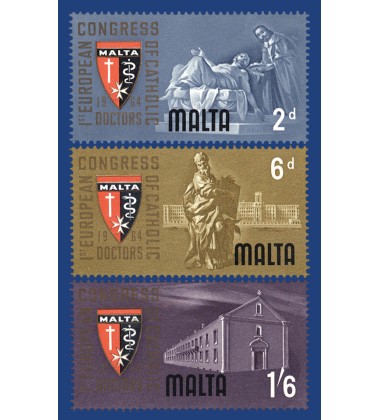 MALTA STAMPS 1ST EUROPEAN CONGRESS OF CATHOLIC DOCTORS