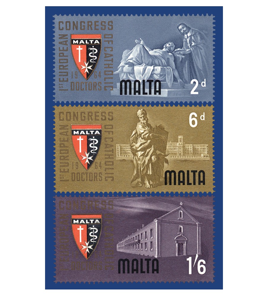 1964 Sep 05 MALTA STAMPS 1ST EUROPEAN CONGRESS OF CATHOLIC DOCTORS