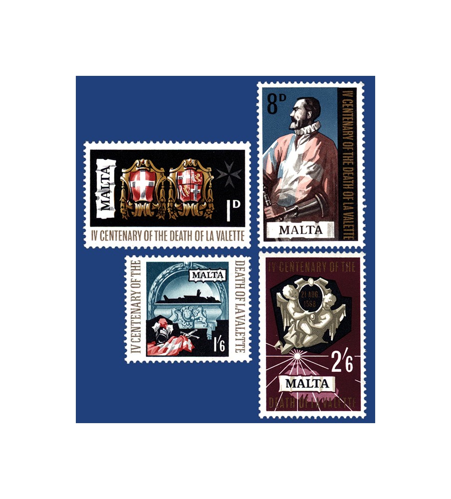 1968 Aug 01 MALTA STAMPS 4TH CENTENARY OF THE DEATH OF LA VALLETTE