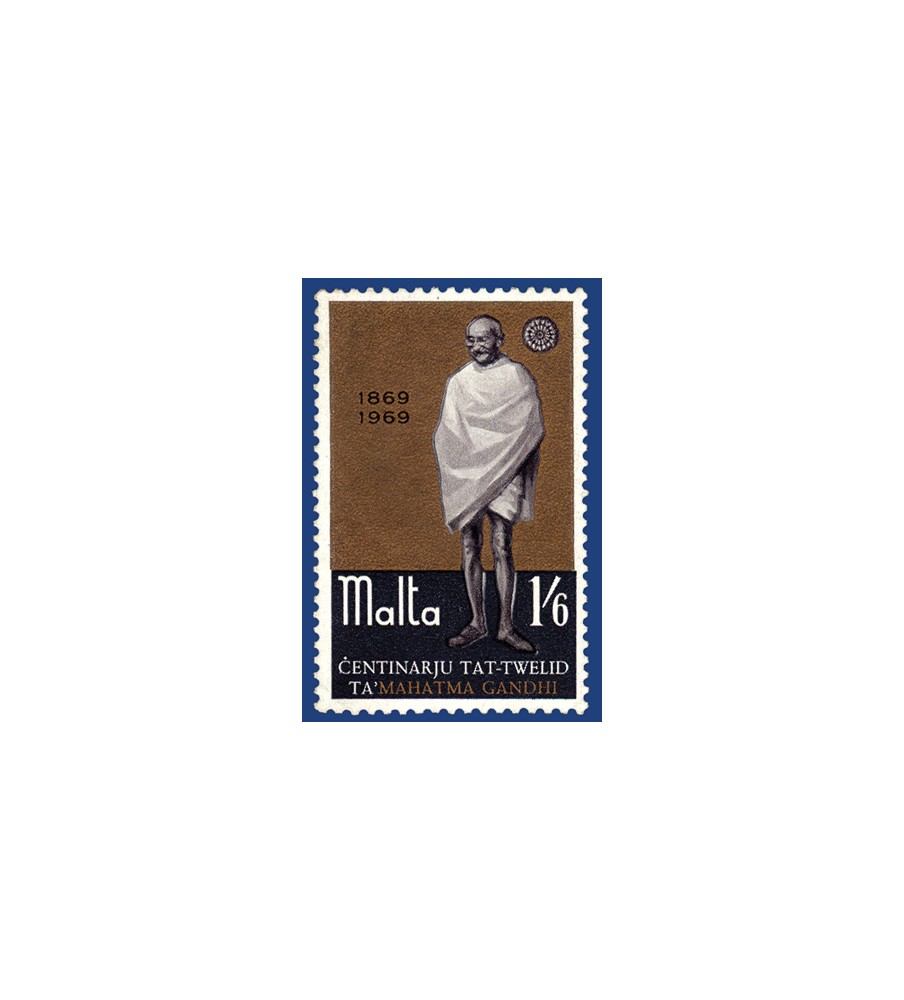 1969 Mar 24 MALTA STAMPS CENTENARY OF THE BIRTH OF MAHATMA GHANDI