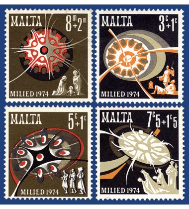 MALTA STAMPS CHRISTMAS 1974