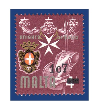 MALTA STAMPS NO 316 WITH 1C7 OVERPRINT