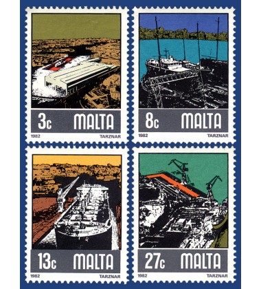 MALTA STAMPS SHIP BUILDING & SHIP REPAIRING