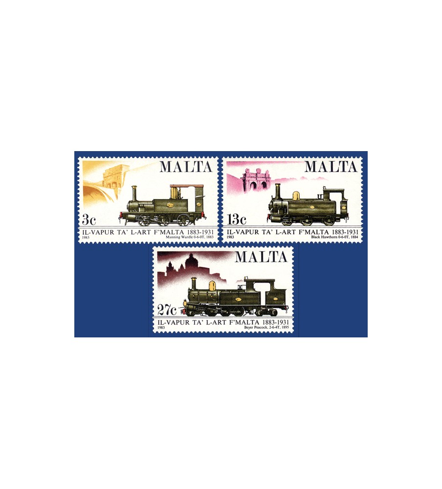 1983 Jan 21 MALTA STAMPS CENT. OF THE INAUGURATION OF THE MALTA RAILWAY