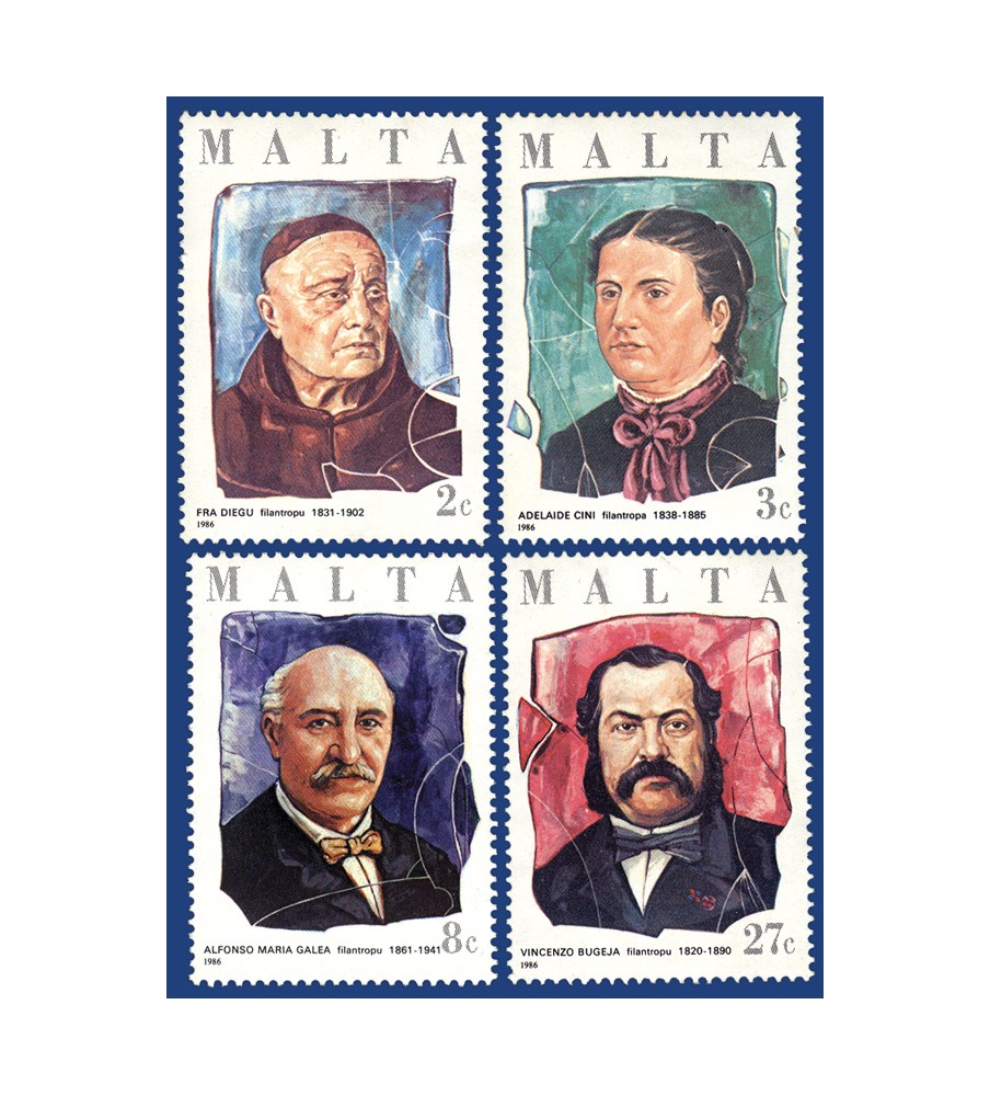 1986 Aug 28 MALTA STAMPS MALTESE PHILANTHROPISTS