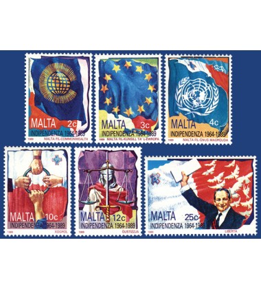 MALTA STAMPS 25TH ANNIVERSARY - THE INDEPENDENCE OF MALTA