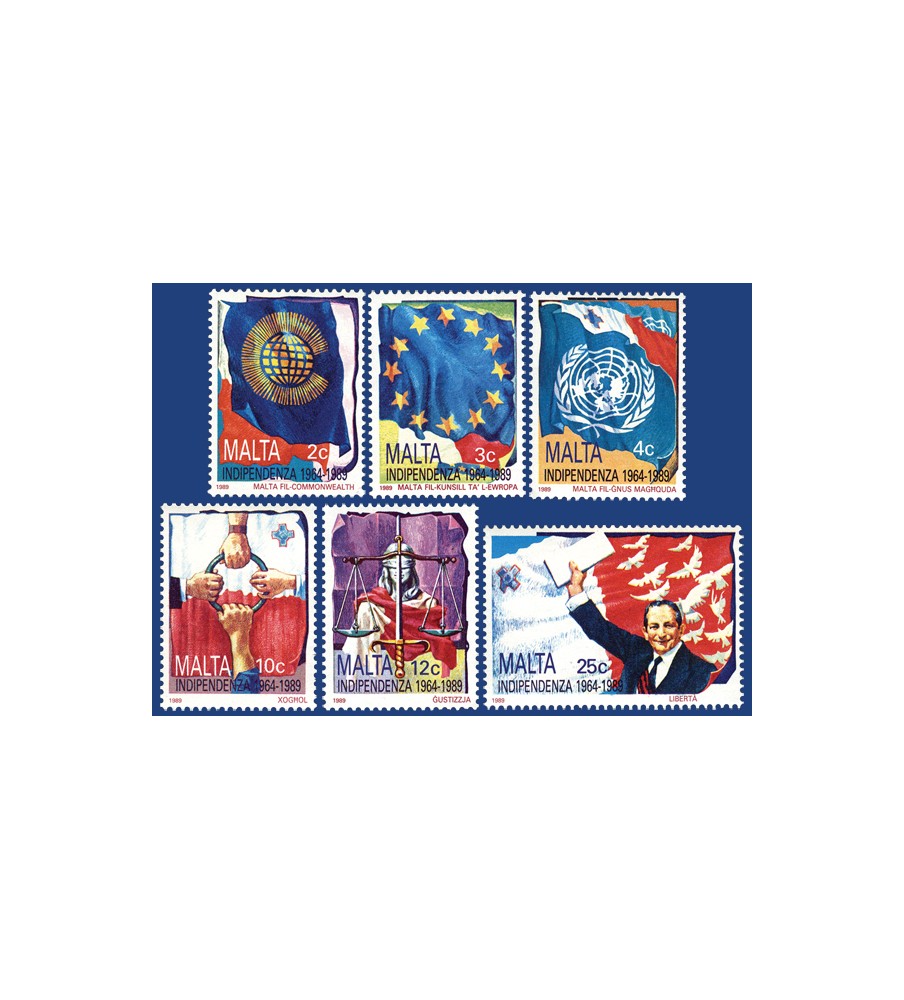 1989 Jan 28 MALTA STAMPS 25TH ANNIVERSARY - THE INDEPENDENCE OF MALTA