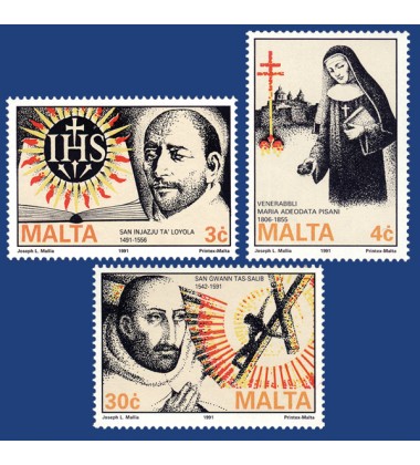 MALTA STAMPS RELIGIOUS COMMEMORATIONS