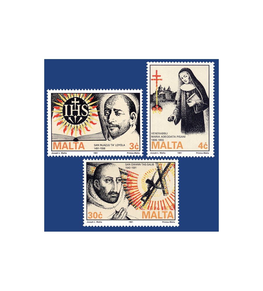 1991 Apr 29 MALTA STAMPS RELIGIOUS COMMEMORATIONS